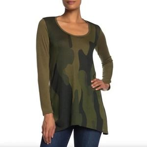 Go Couture Long Sleeve Handkerchief Tunic Sweater Top Size Small